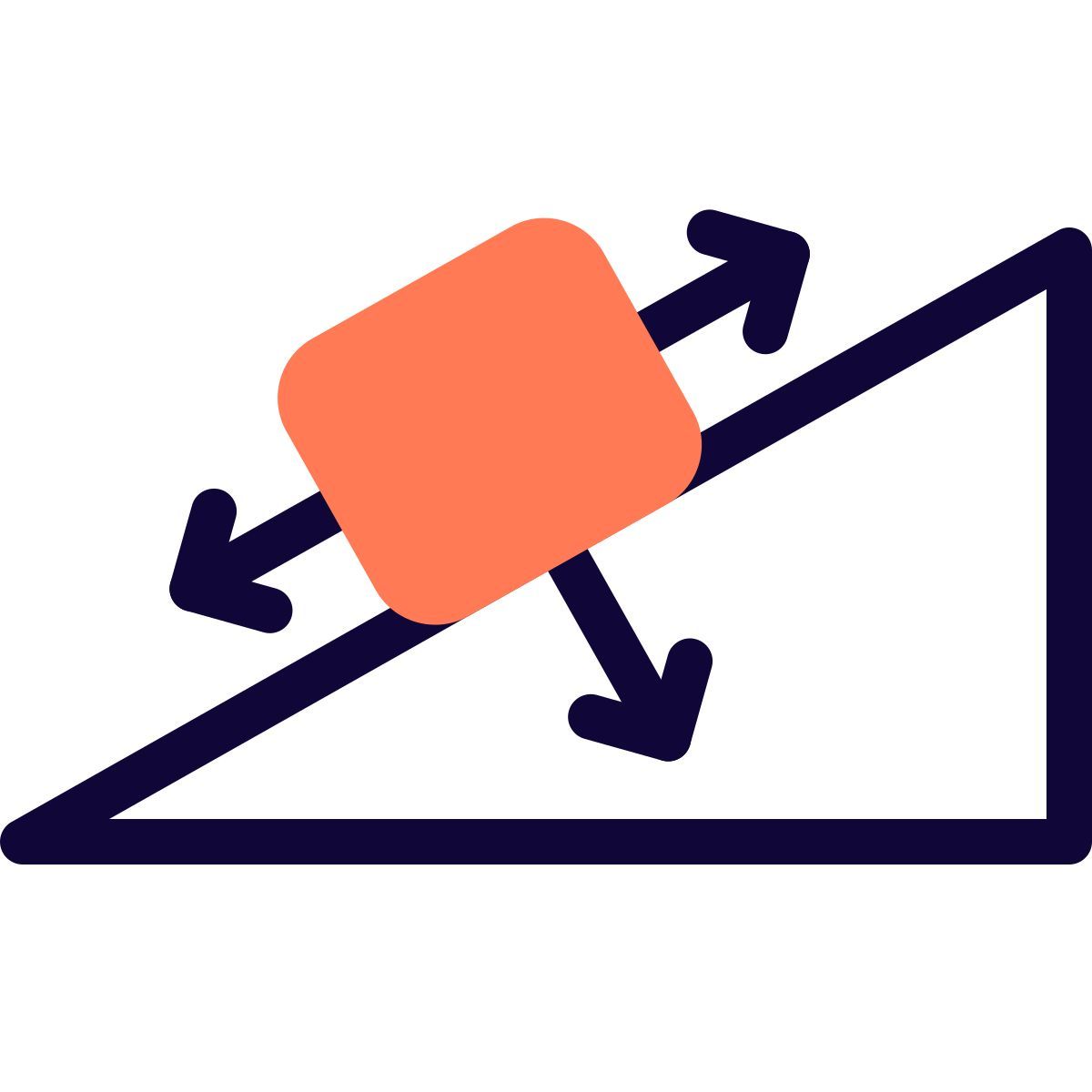 frottement d'un objet dans le sens des transferts icon