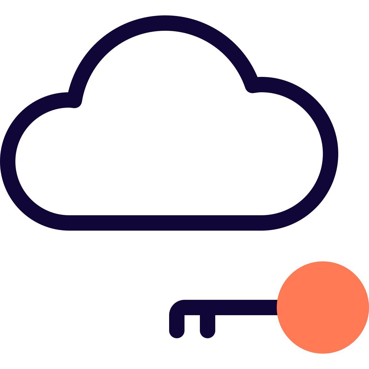 cloud authentication key icon