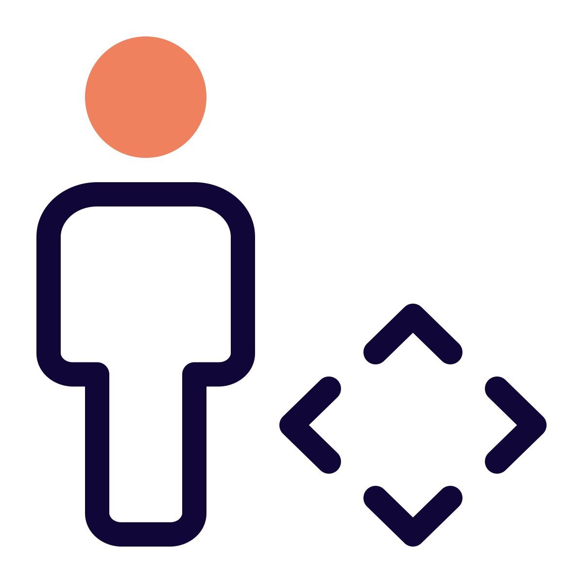 moving in all direction on company operation portal icon