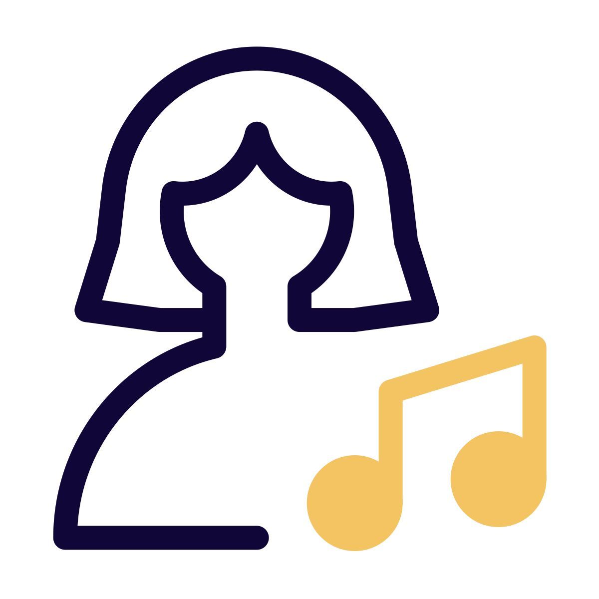 music shared on a web messenger by single user icon
