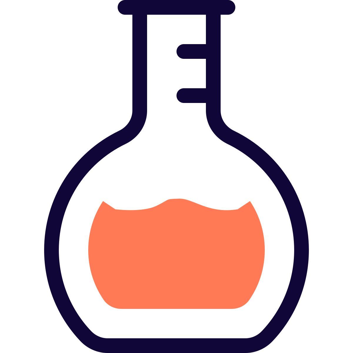 oval shaped flask icon