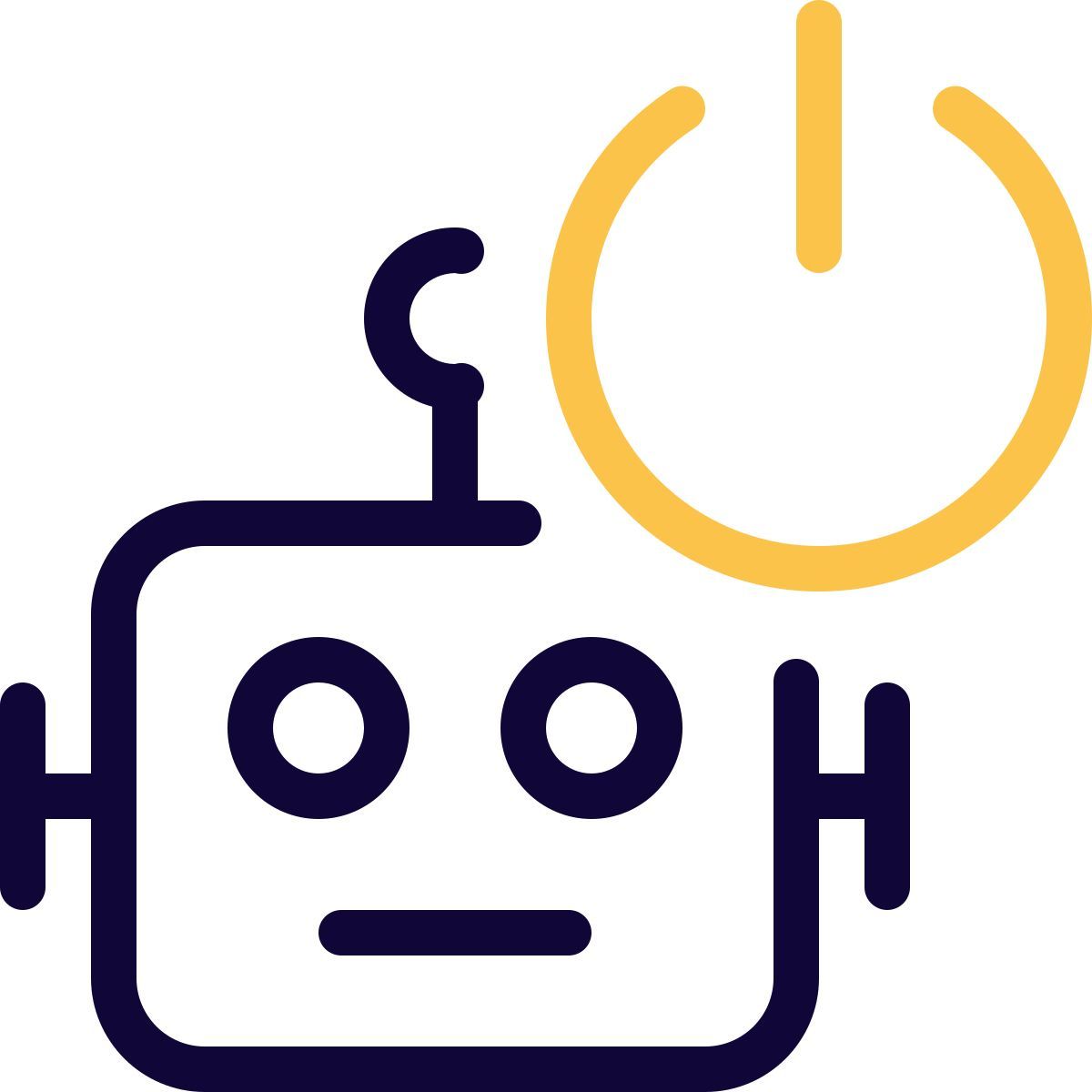 bouton d'alimentation du robot icon