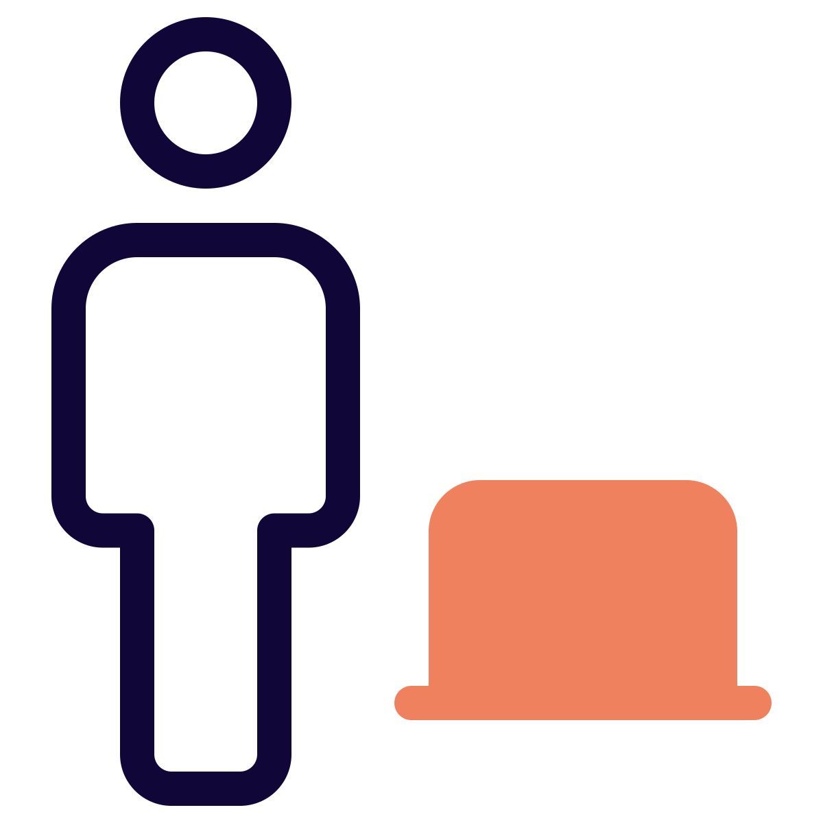 remote working employee from home on laptop icon