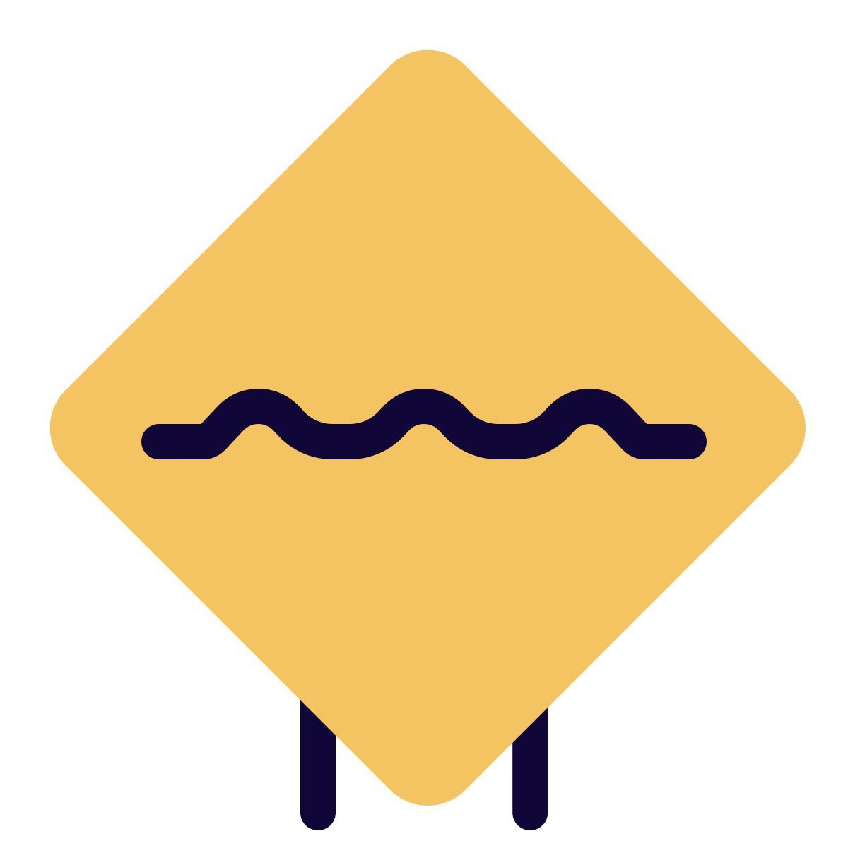 rough road sign icon