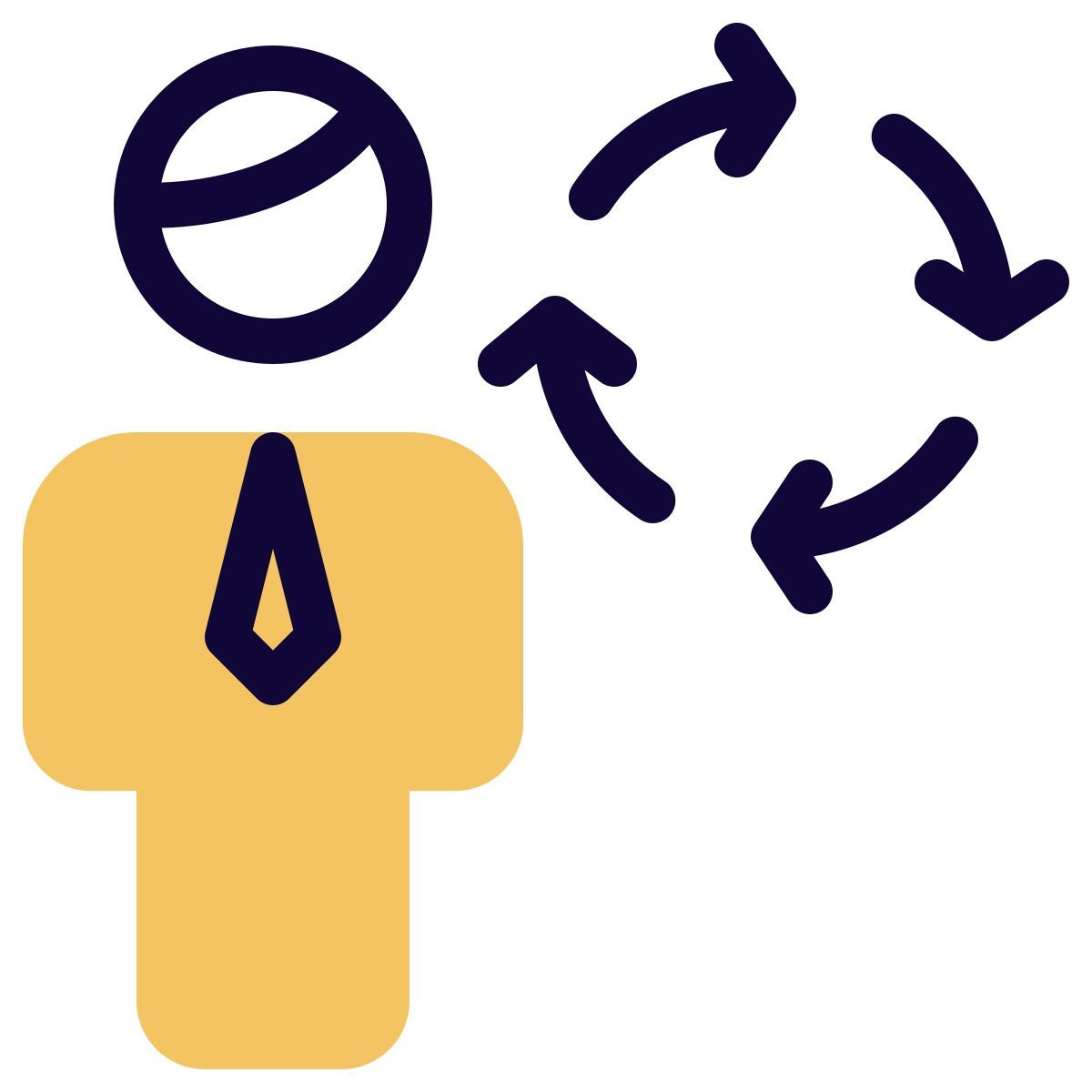 routine shift for manager the work process with loop arrows icon