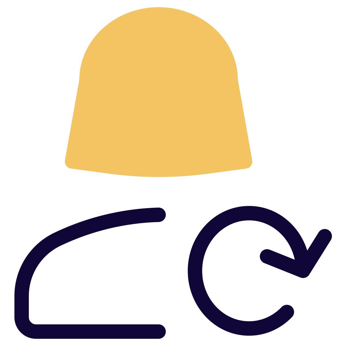 routine shift for the work process with loop arrow icon