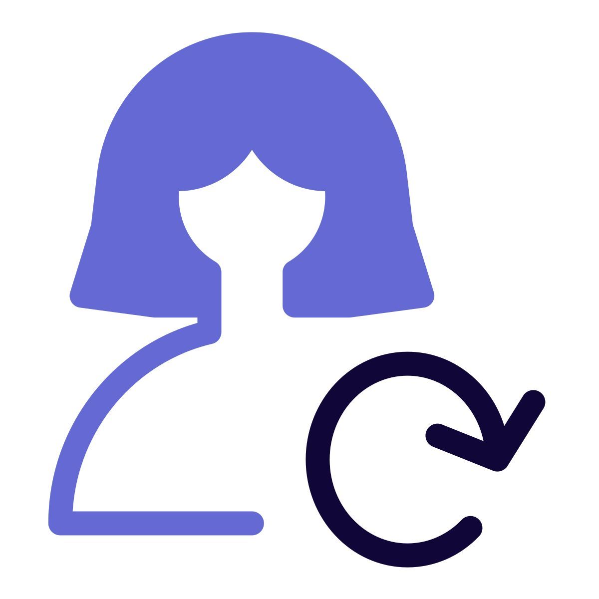 routine shift for the work process with loop arrow icon