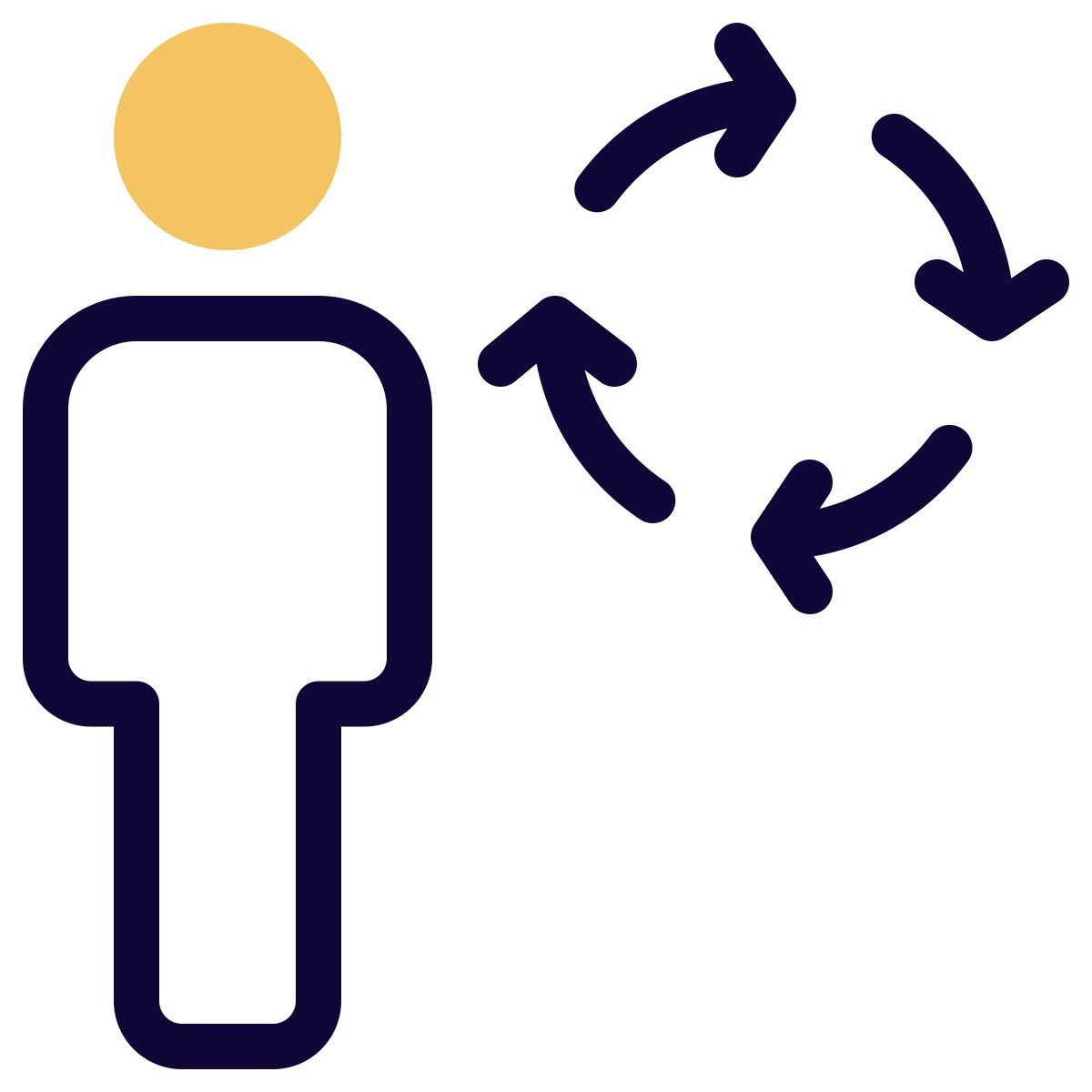 routine shift for the work process with loop arrows icon