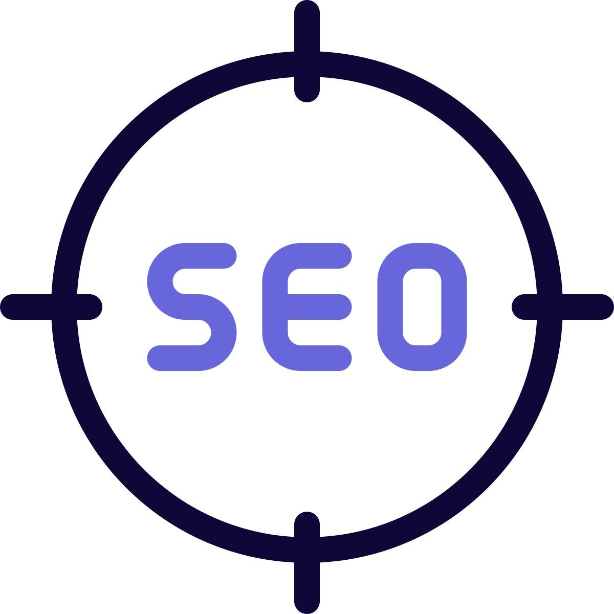 trabajo de optimización de motores de búsqueda en un objetivo icon