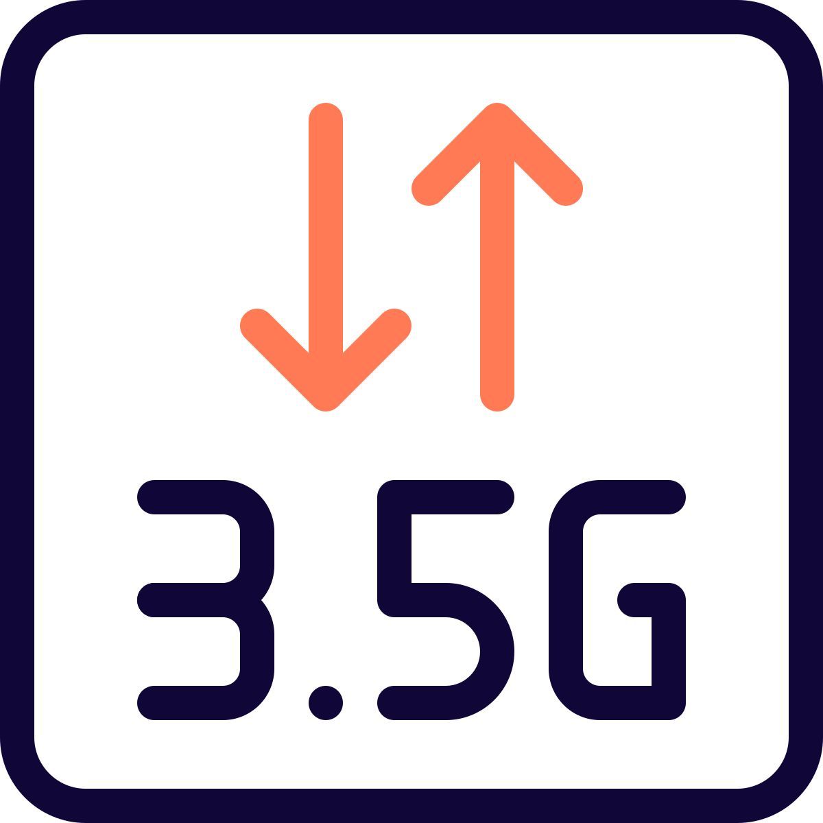 third generation of mobile internet connectivity layout icon