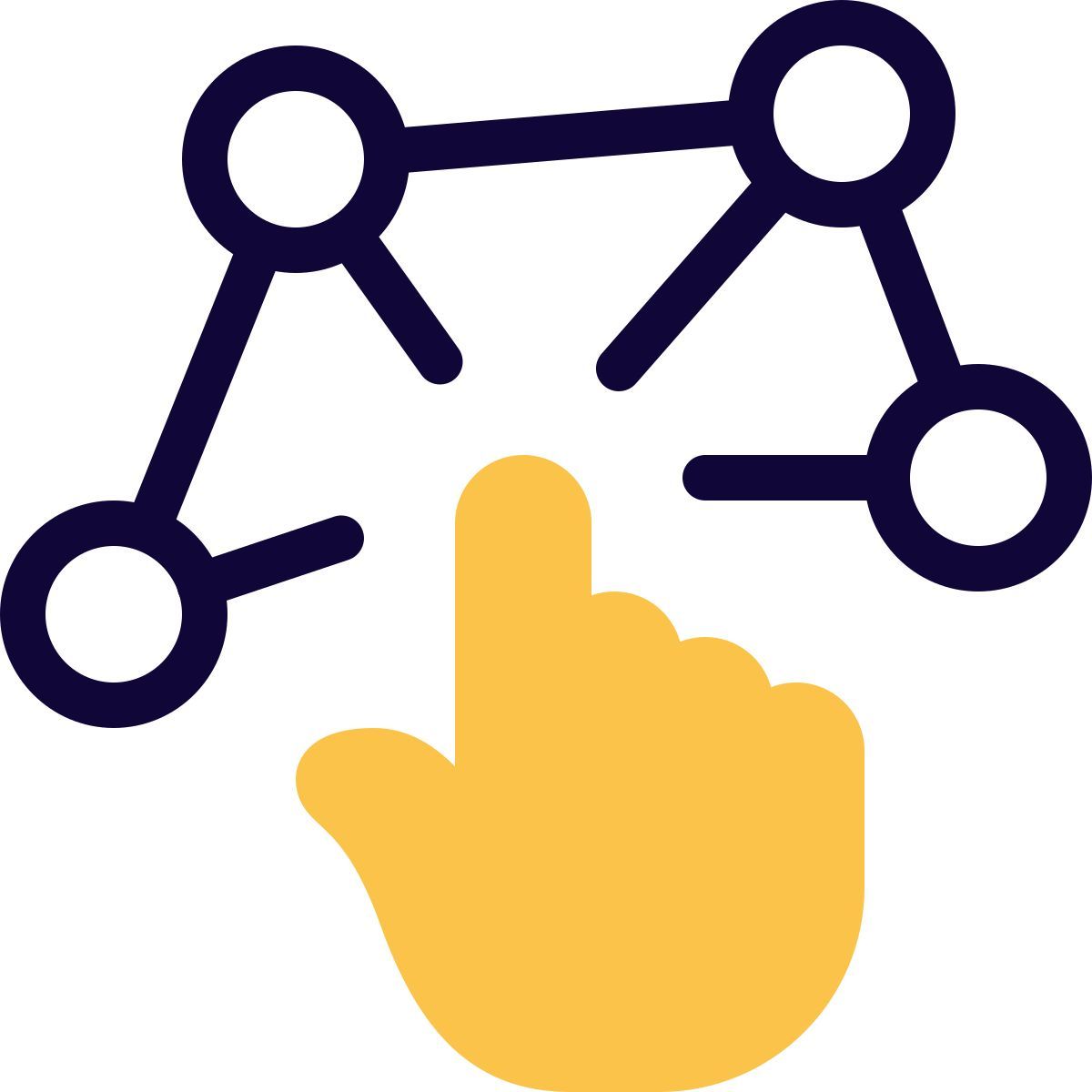interactive network nodes icon