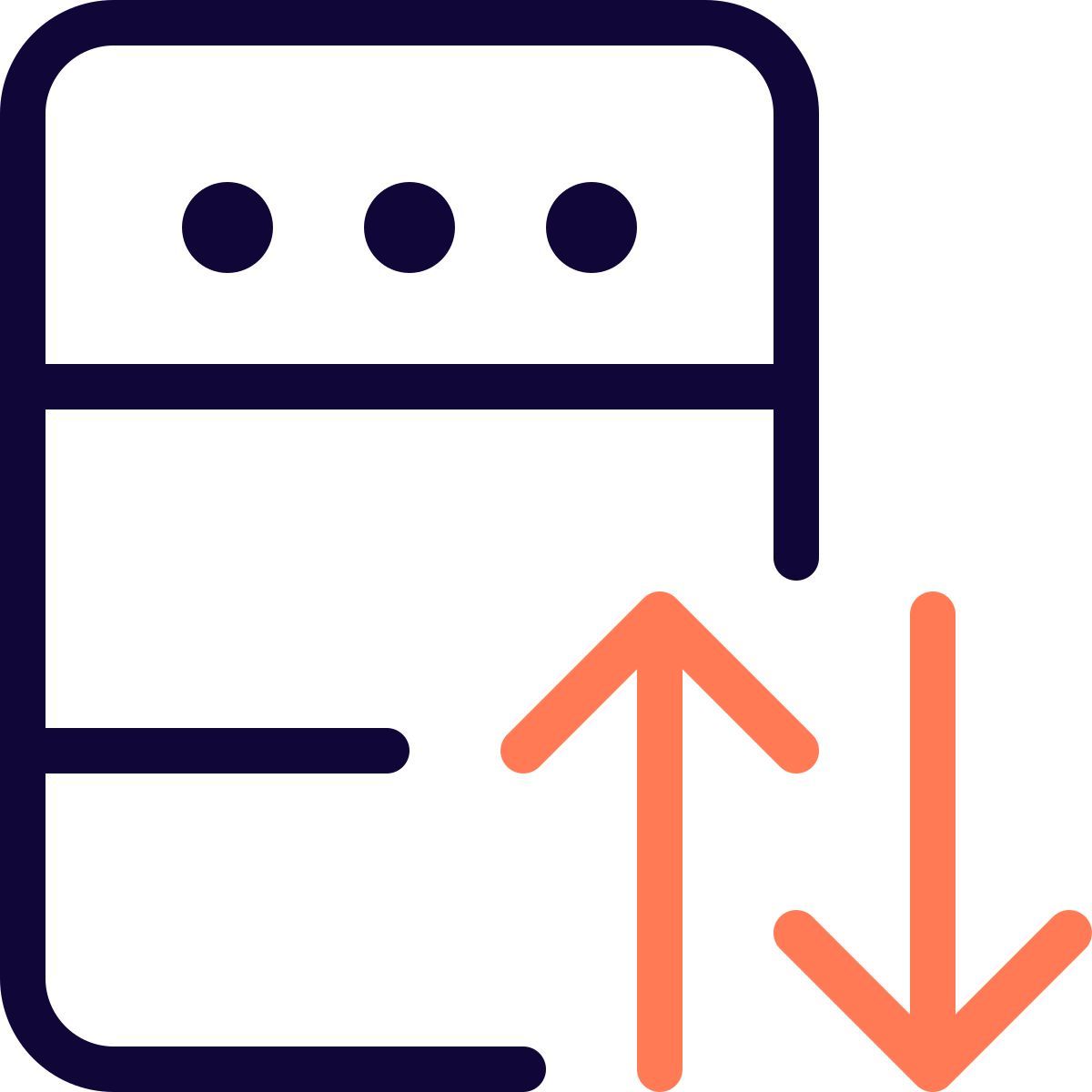 échange de données sur le serveur icon