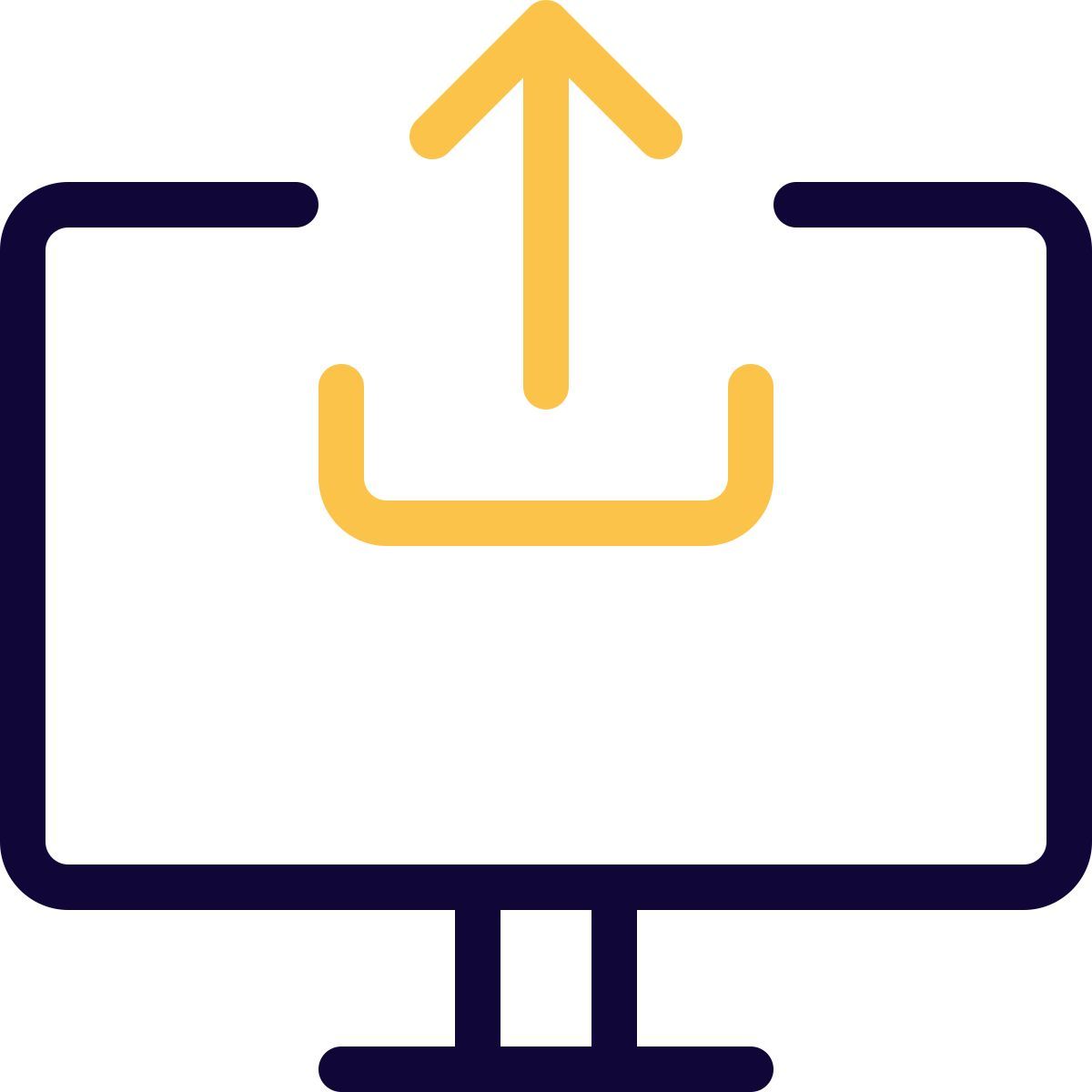 upload content online from personal computer layout icon