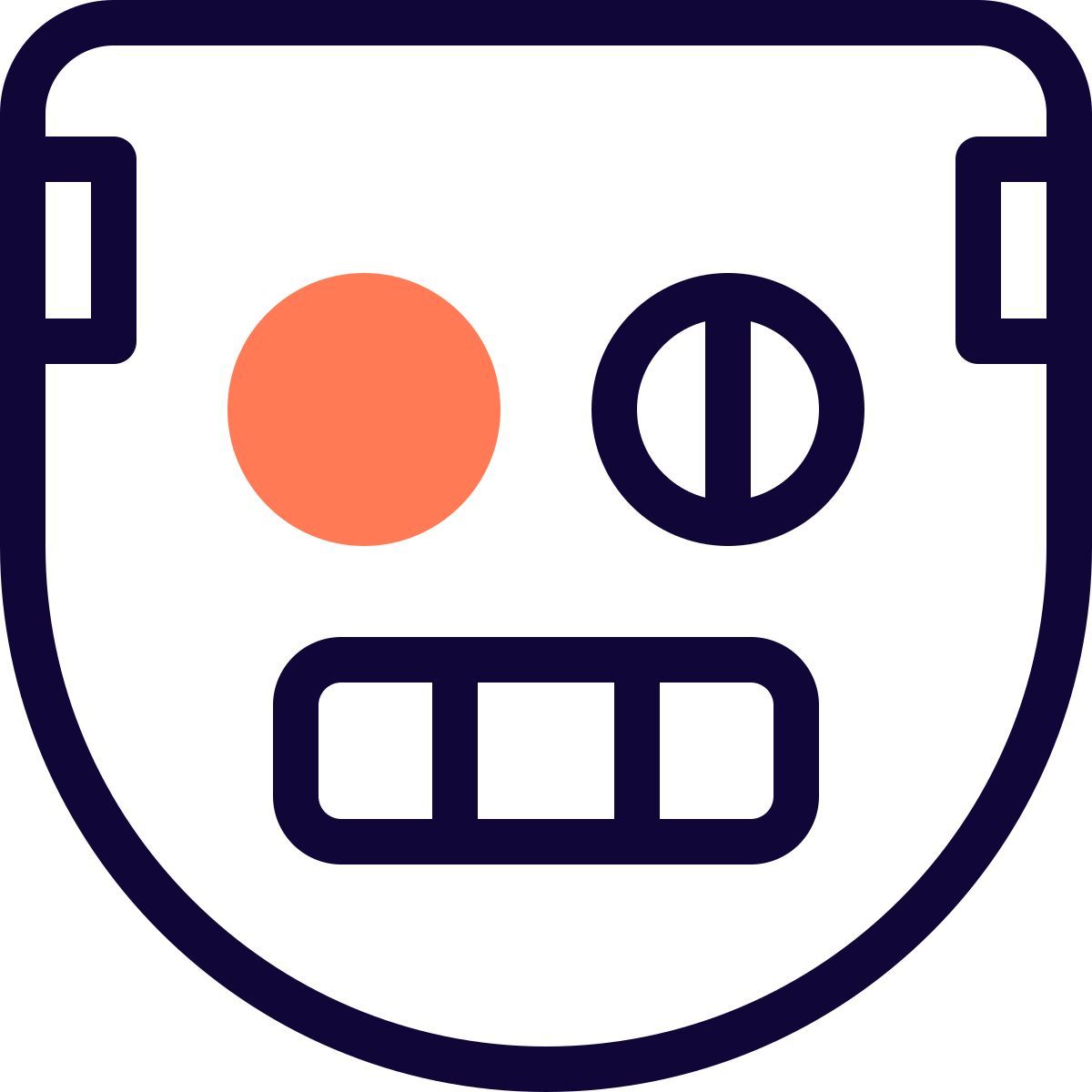 strana maschera da robot icon