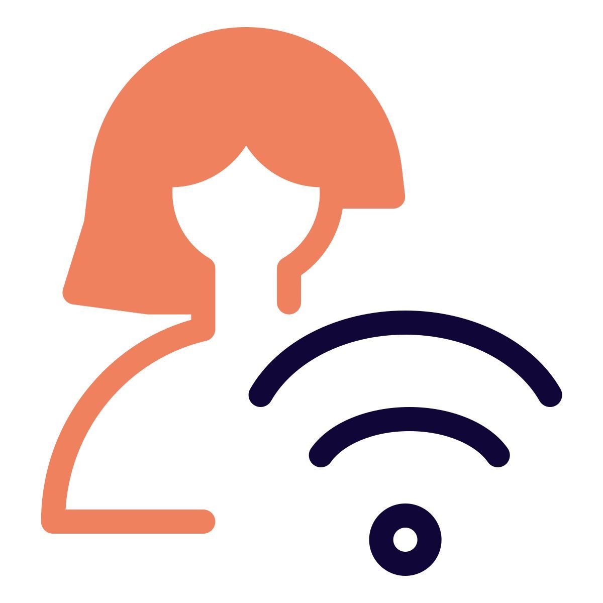 wireless internet router key shared with single user in a company icon