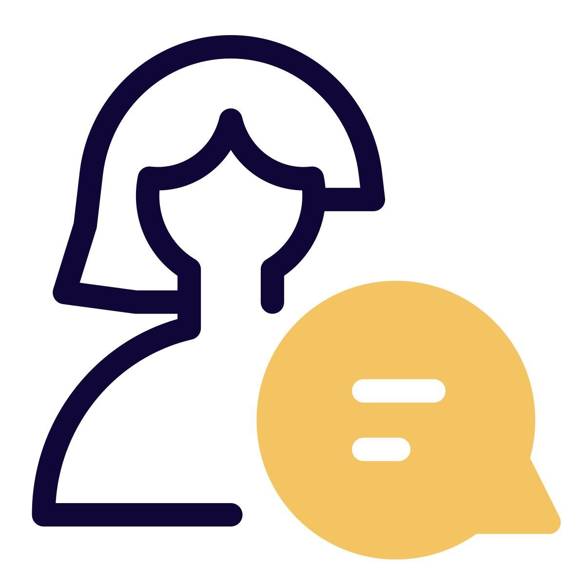 woman using cellular chat message with speech bubble layout icon