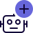 external add-a-function-to-a-robot-isolated-on-white-background-artificial-solid-tal-revivo icon