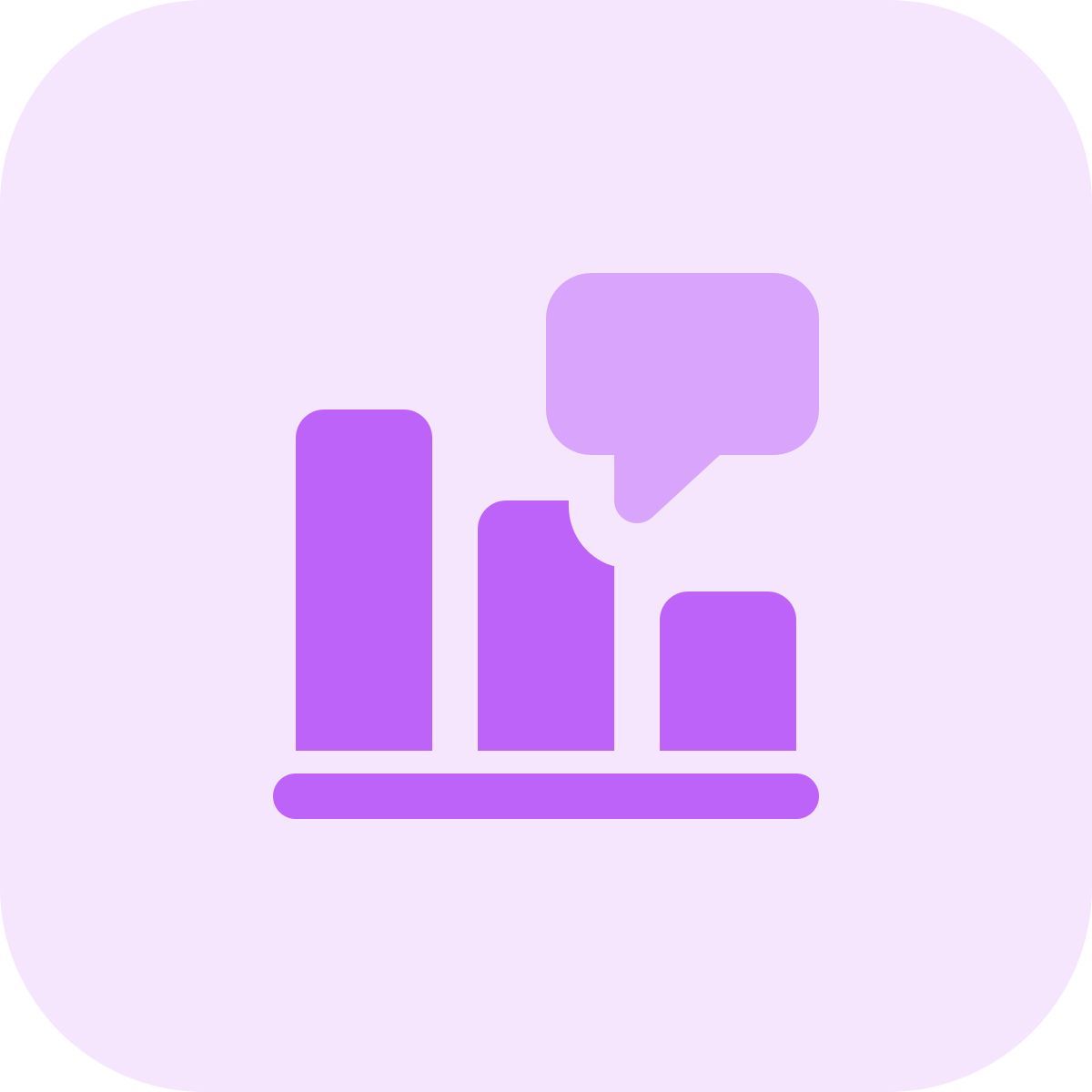 bar chart comment icon