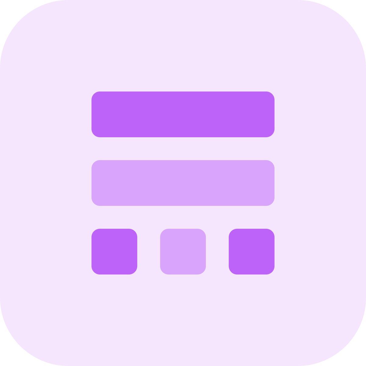 layout delle barre orizzontali icon