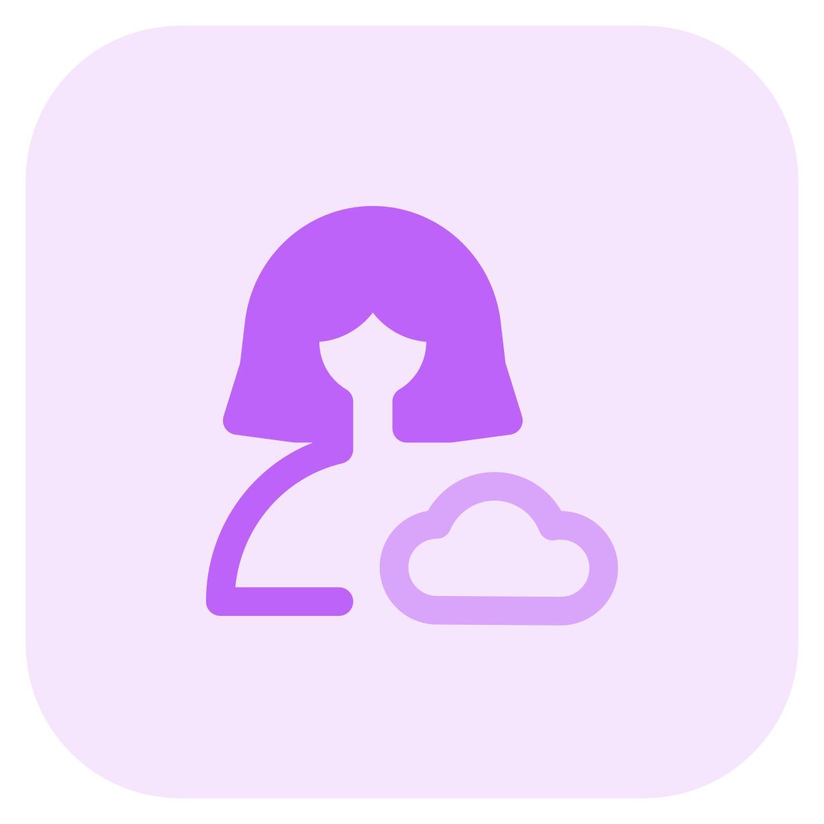 cloud computing female user profile for job portfolio website icon