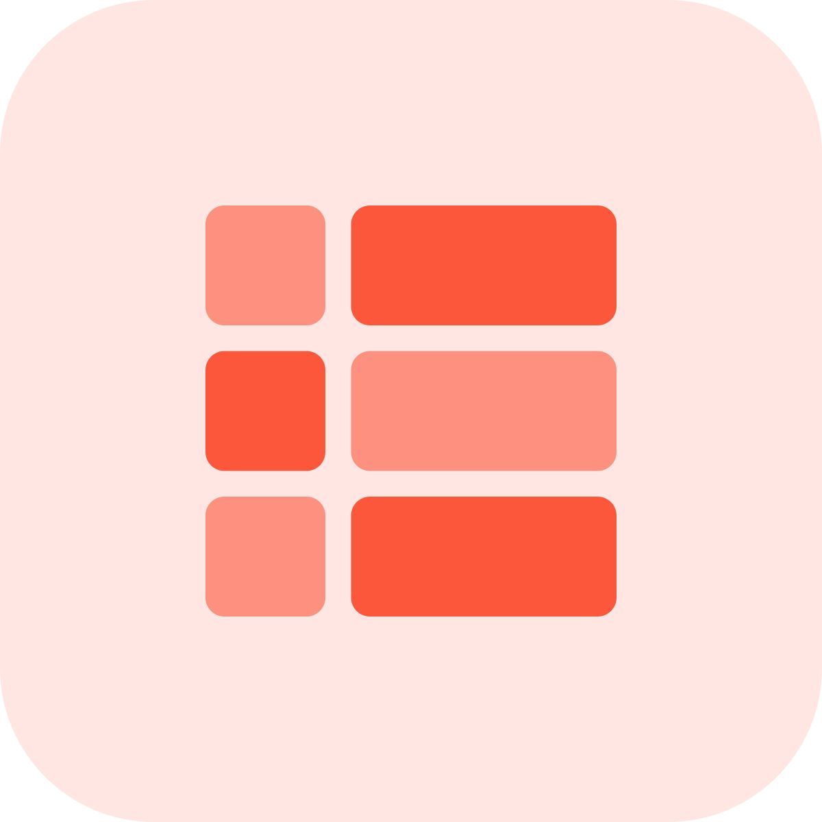 layout de modelo de lista icon