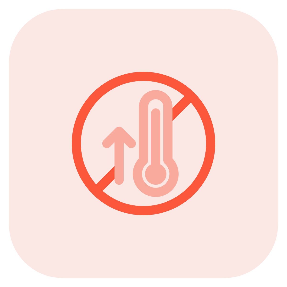 avoid high temperatures icon