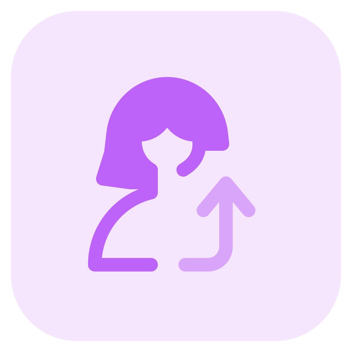 Flecha de carga de curva para la descarga de datos del perfil de usuario icon