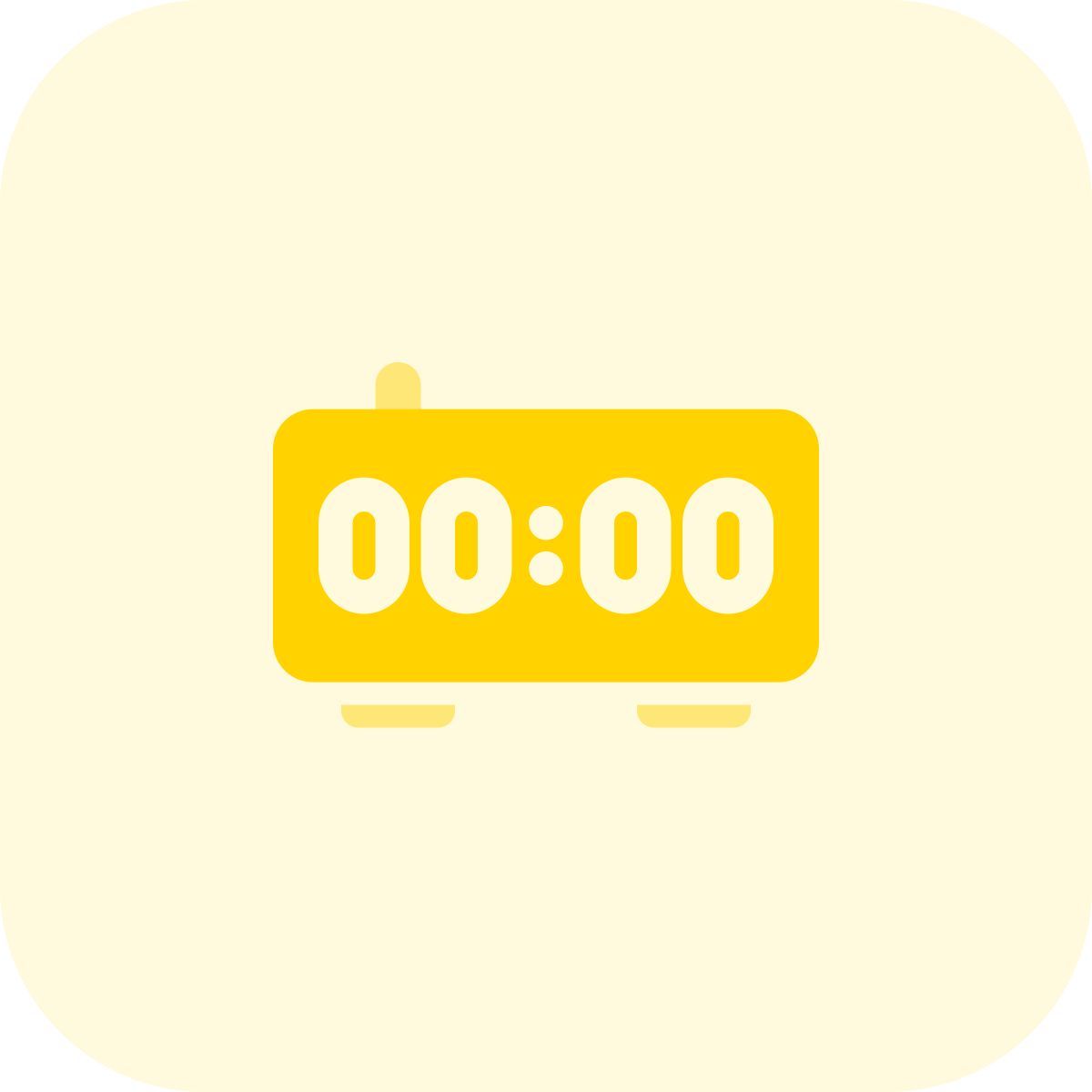 digital clock with midnight time   new year alert icon