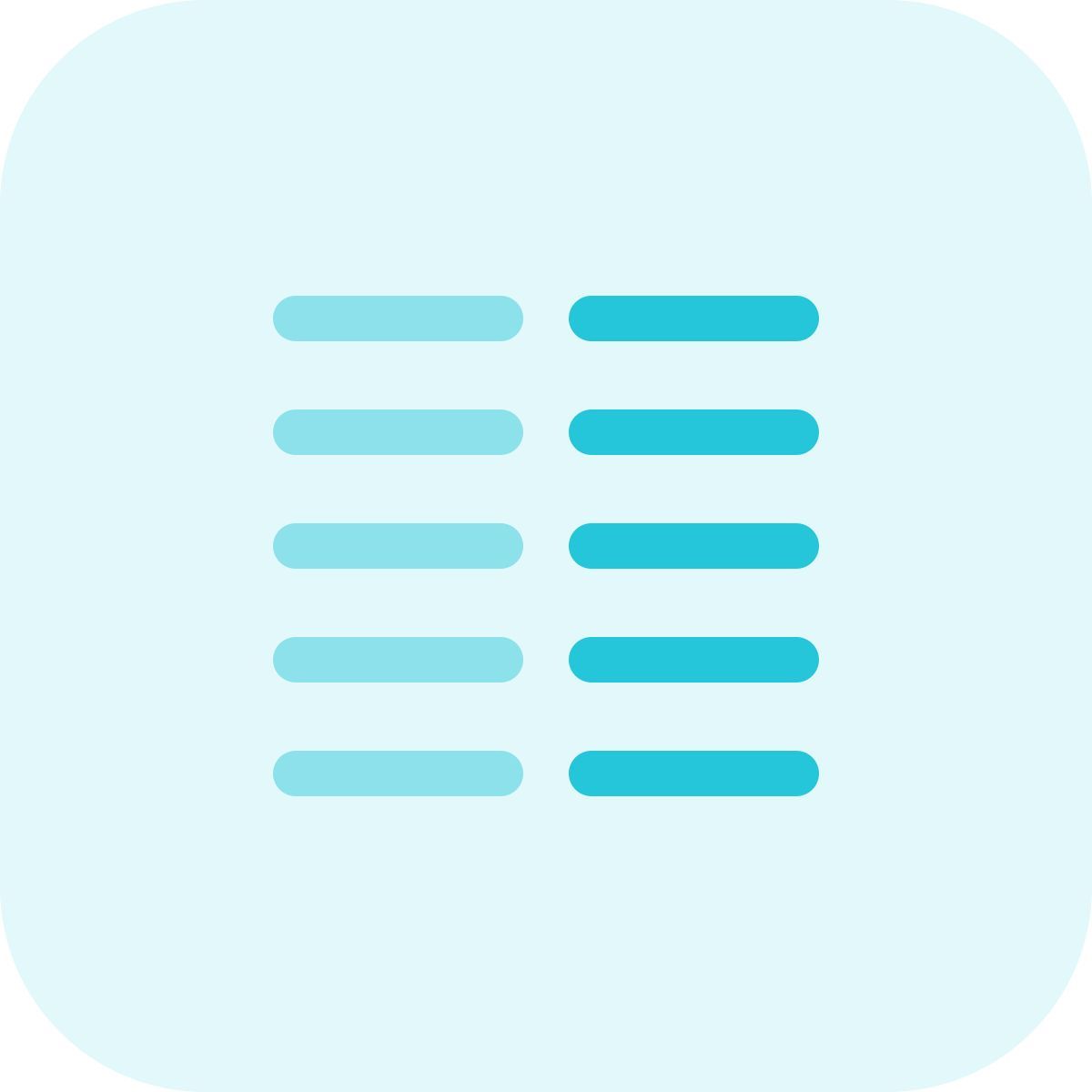 double column rows table document sheet template lines icon