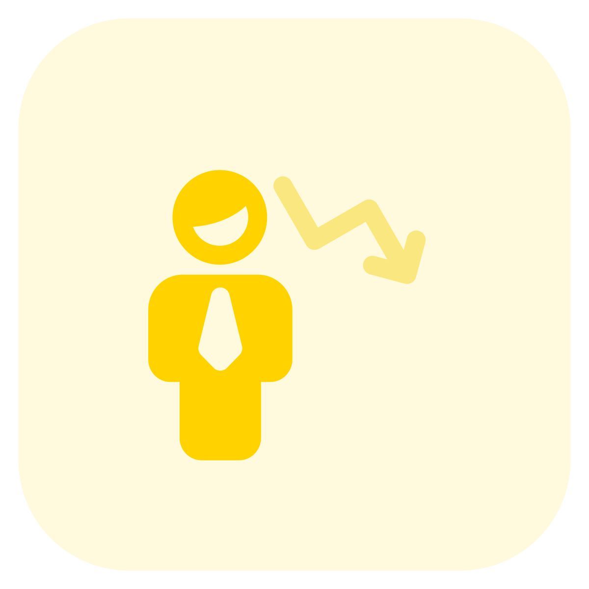 downtrend chart of an businessman from the previous businessman icon