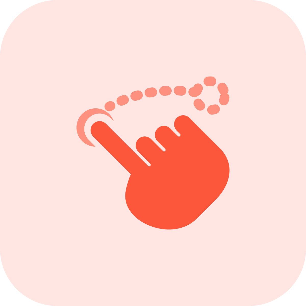 press and slide left icon