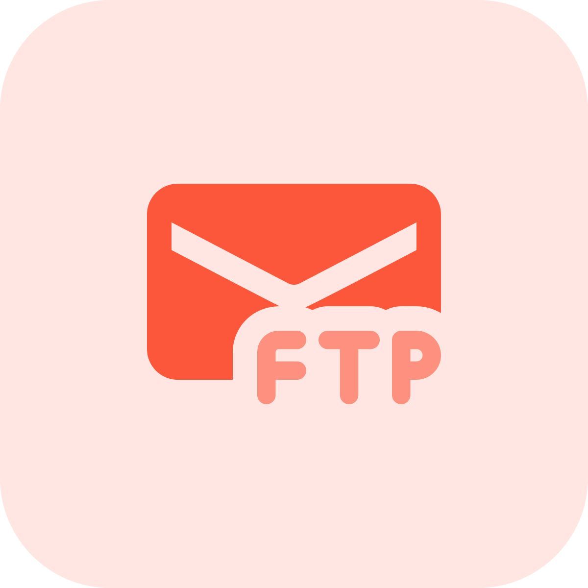 protocole de transfert de fichiers externes avec logotype enveloppe isolé sur fond blanc données tritone tal revivo icon