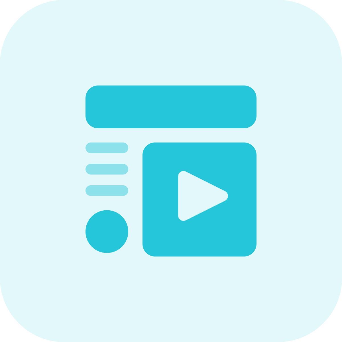 vídeo con texto icon