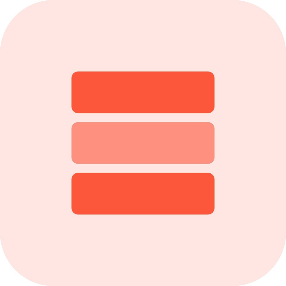 table with three rows icon