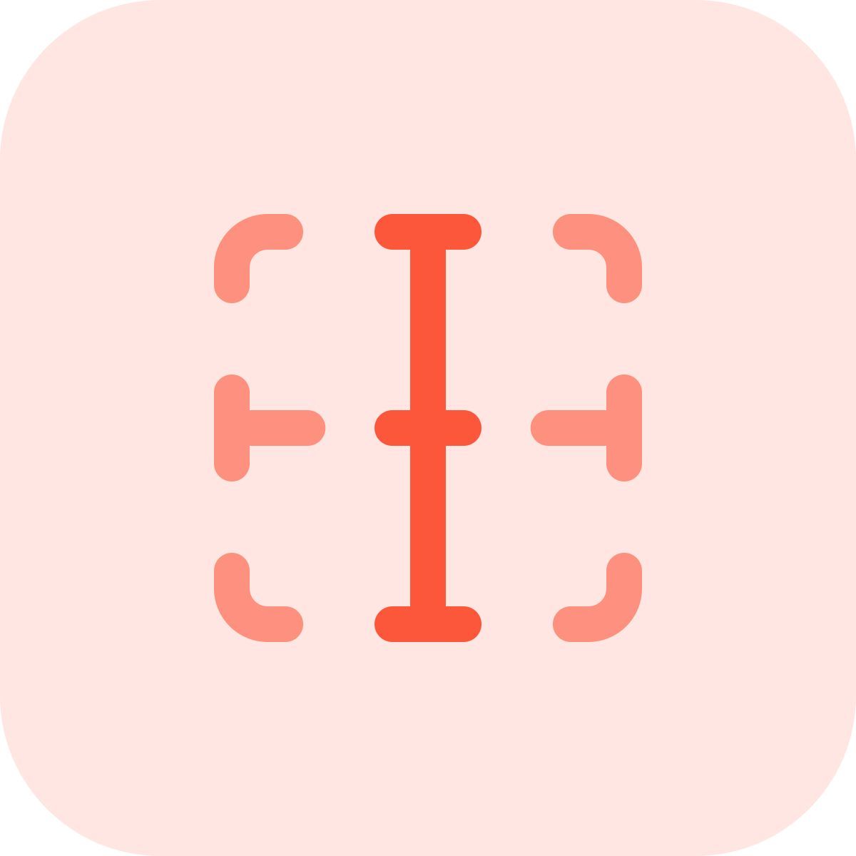 inside vertical border split in spreadsheet interface icon