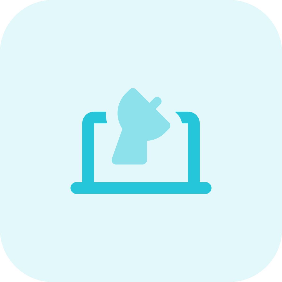 ordinateur portable avec antenne parabolique icon