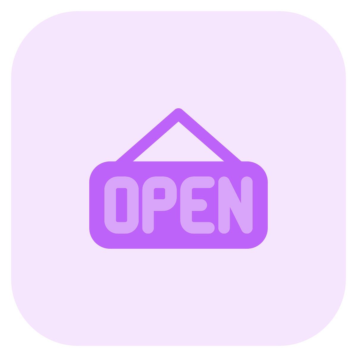 schild „geöffnet“ icon