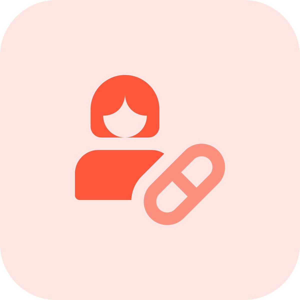 female patient medication icon