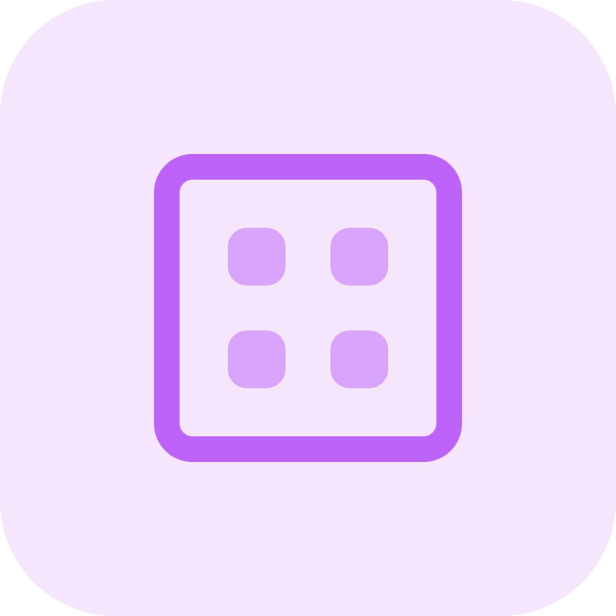 Menu apps square parts in isolated on white background icon