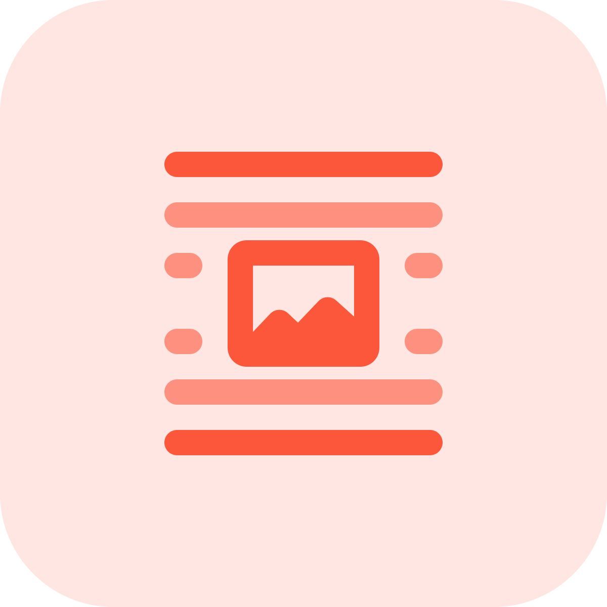 middle center image document page layout setting button icon