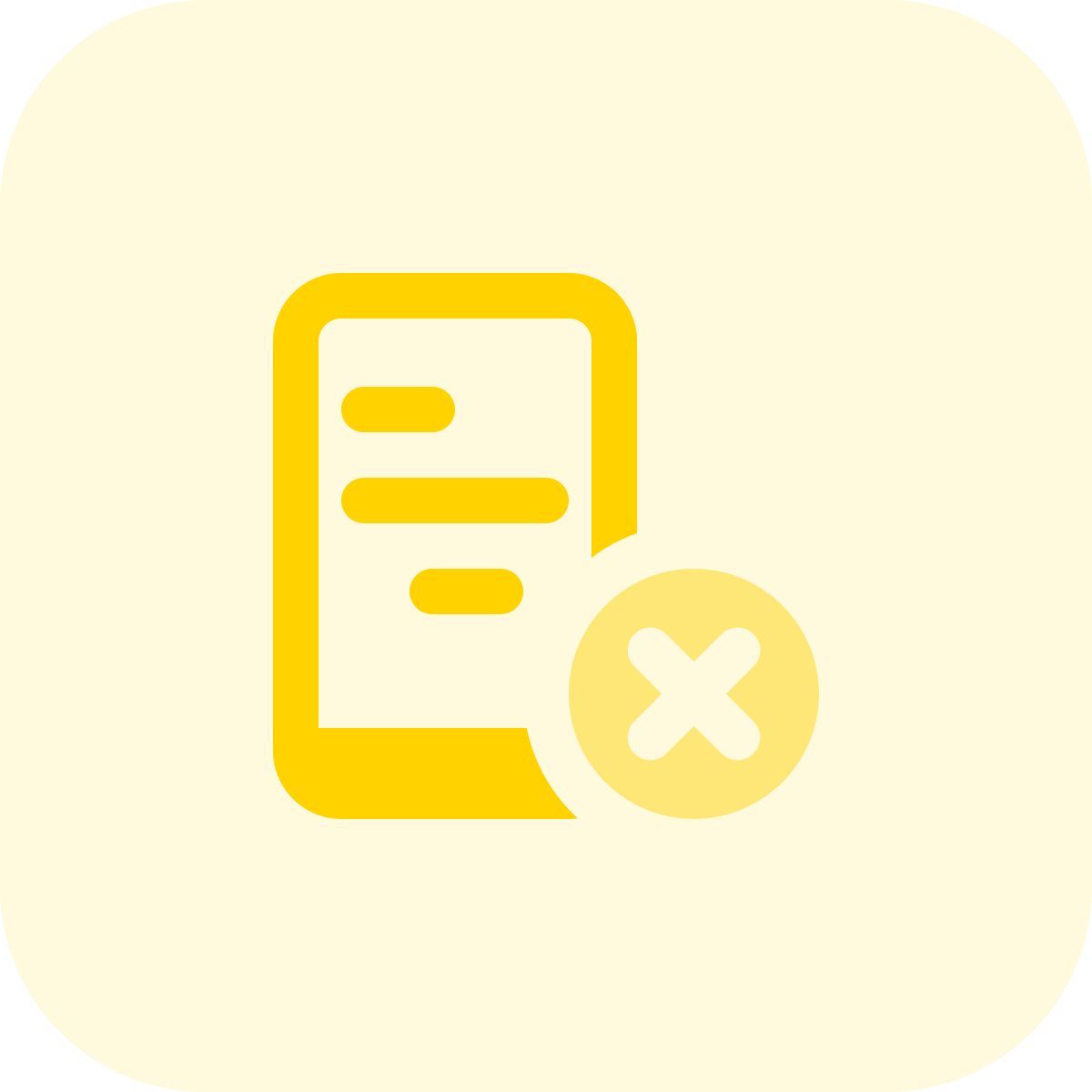 Elimina contenuto mobile icon