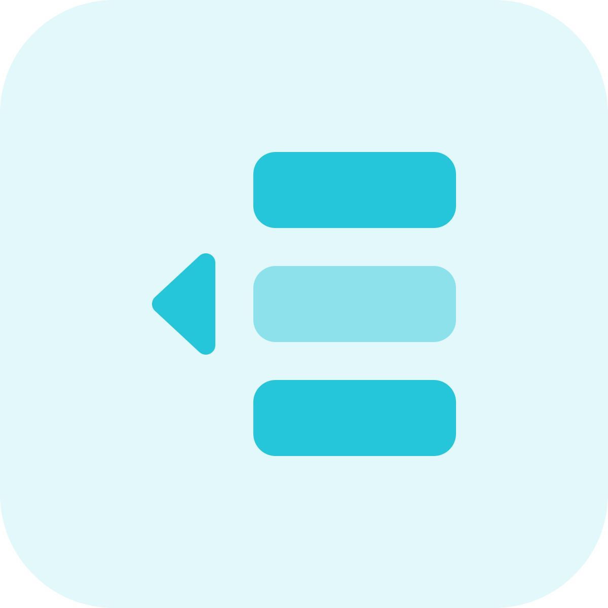move document list object left direction margin line icon