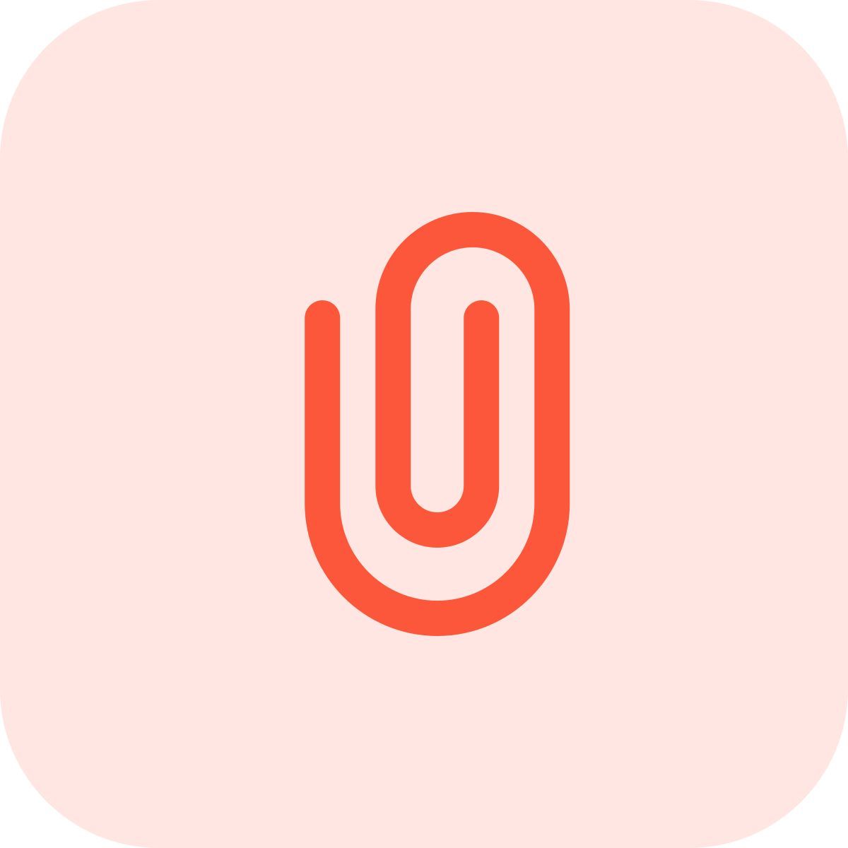 paper clip logotype for file attachment in email application icon