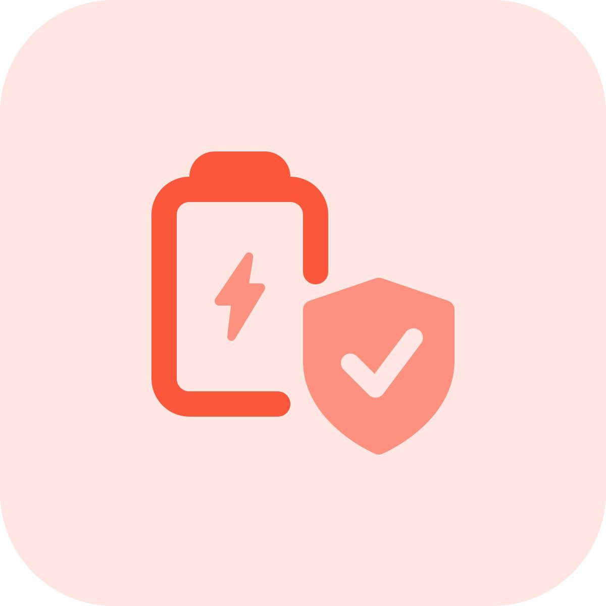 Phone battery with safeguard circuit protection badge icon
