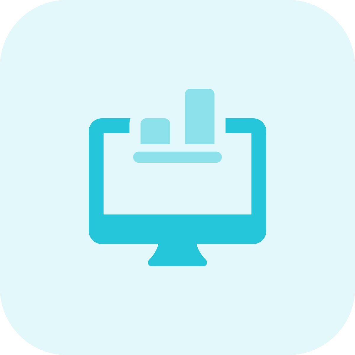 Gráfico de barras en la computadora icon