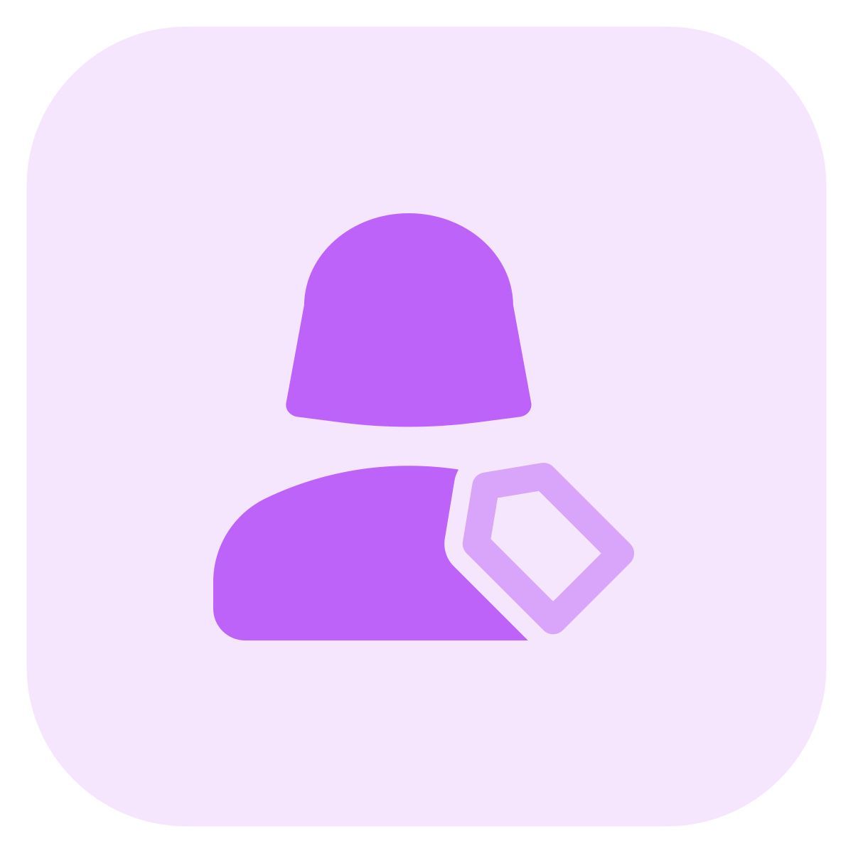 price tag of an object for the single user icon