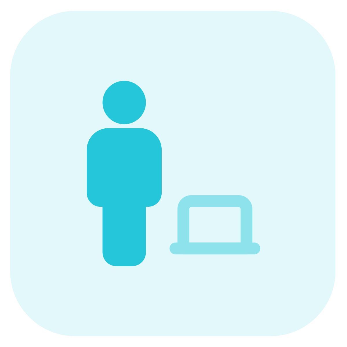 remote working employee from home on laptop icon