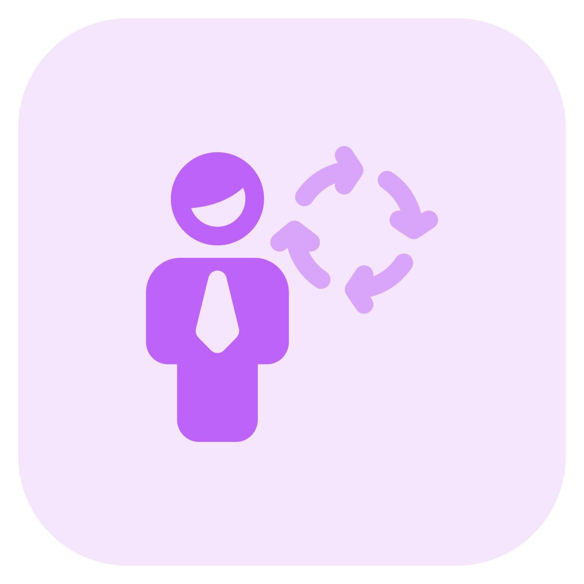 routine shift for manager the work process with loop arrows icon