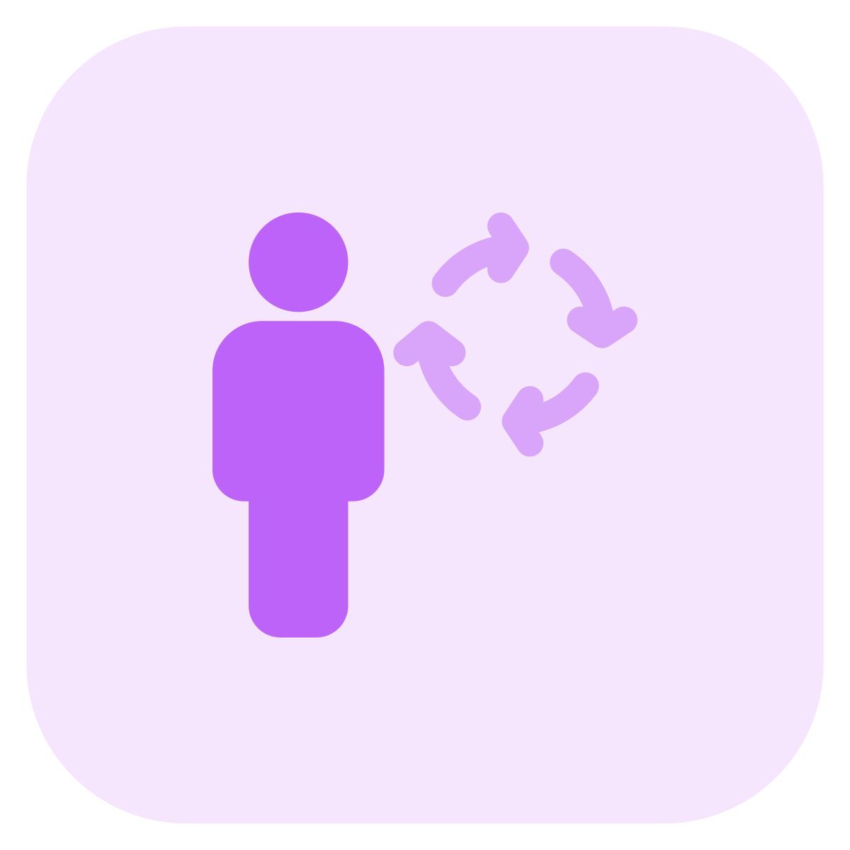routine shift for the work process with loop arrows icon