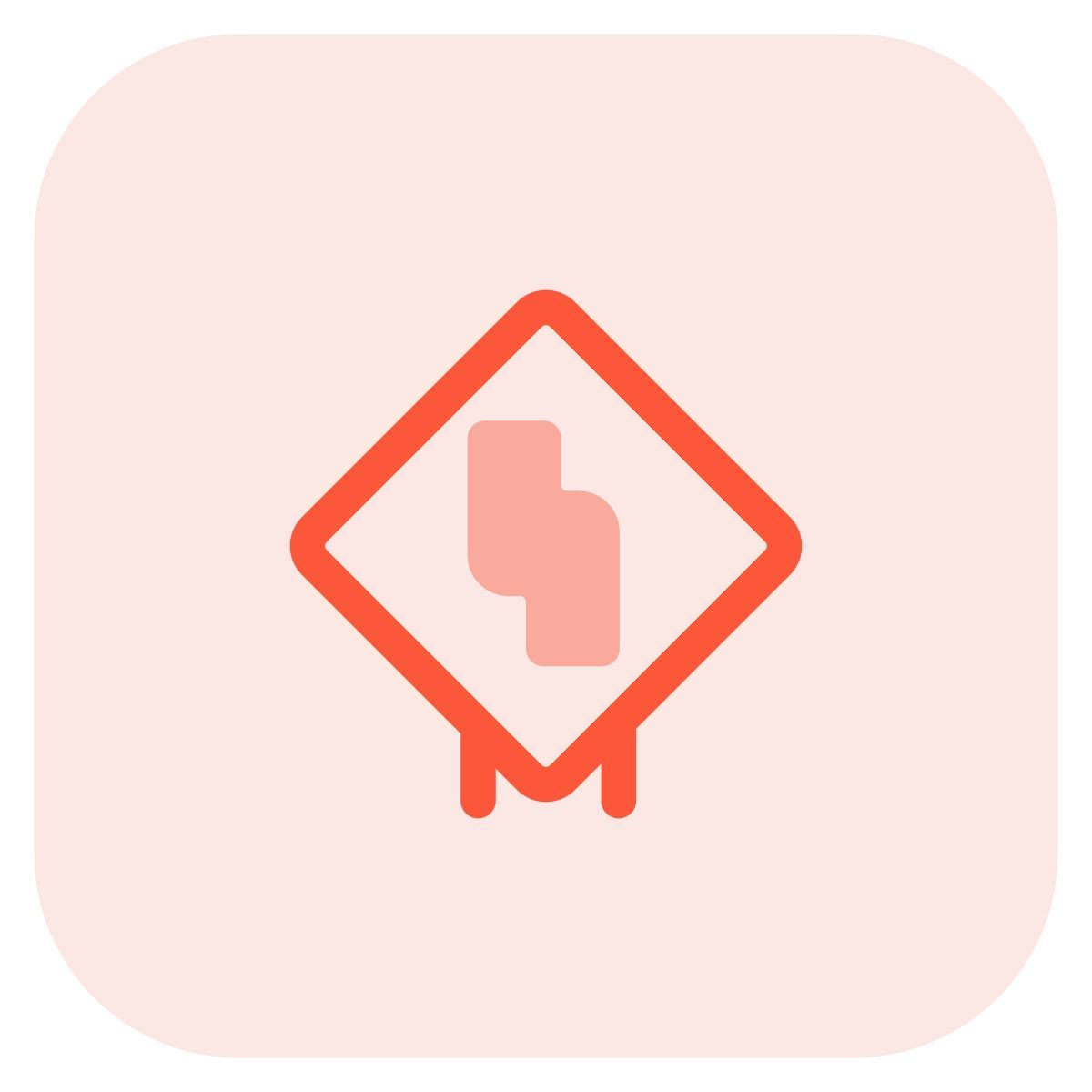 curve ahead sign icon